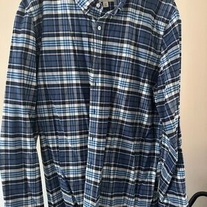 Goodthreads Blue and White Plaid Button-Down Shirt
